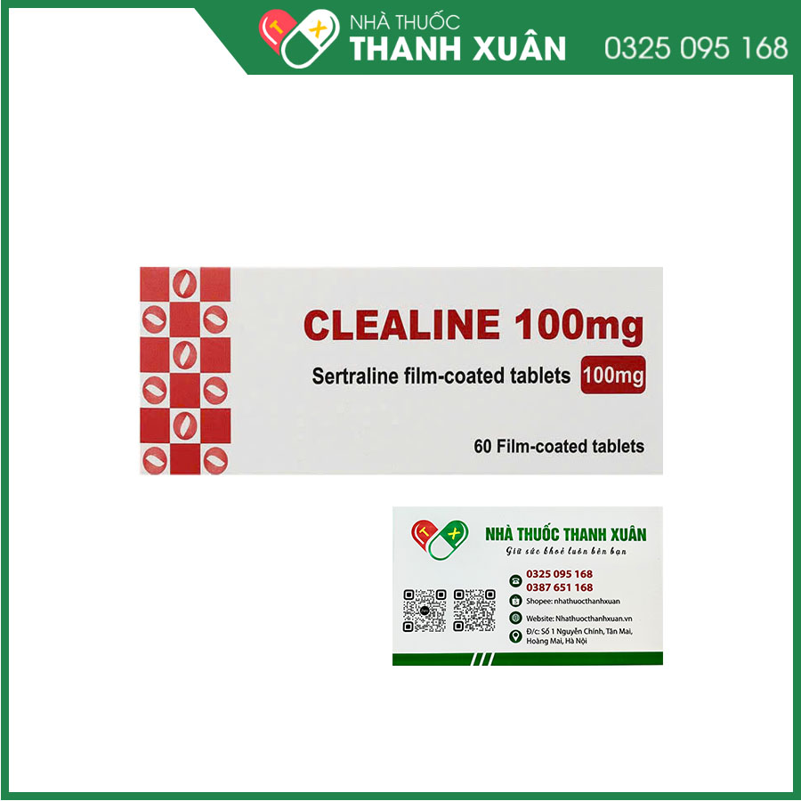 Clealine 100mg điều trị triệu chứng trầm cảm, rối loạn cưỡng bức ám ảnh (OCD), rối loạn hoảng loạn, rối loạn stress sau chấn thương (PTSD)
